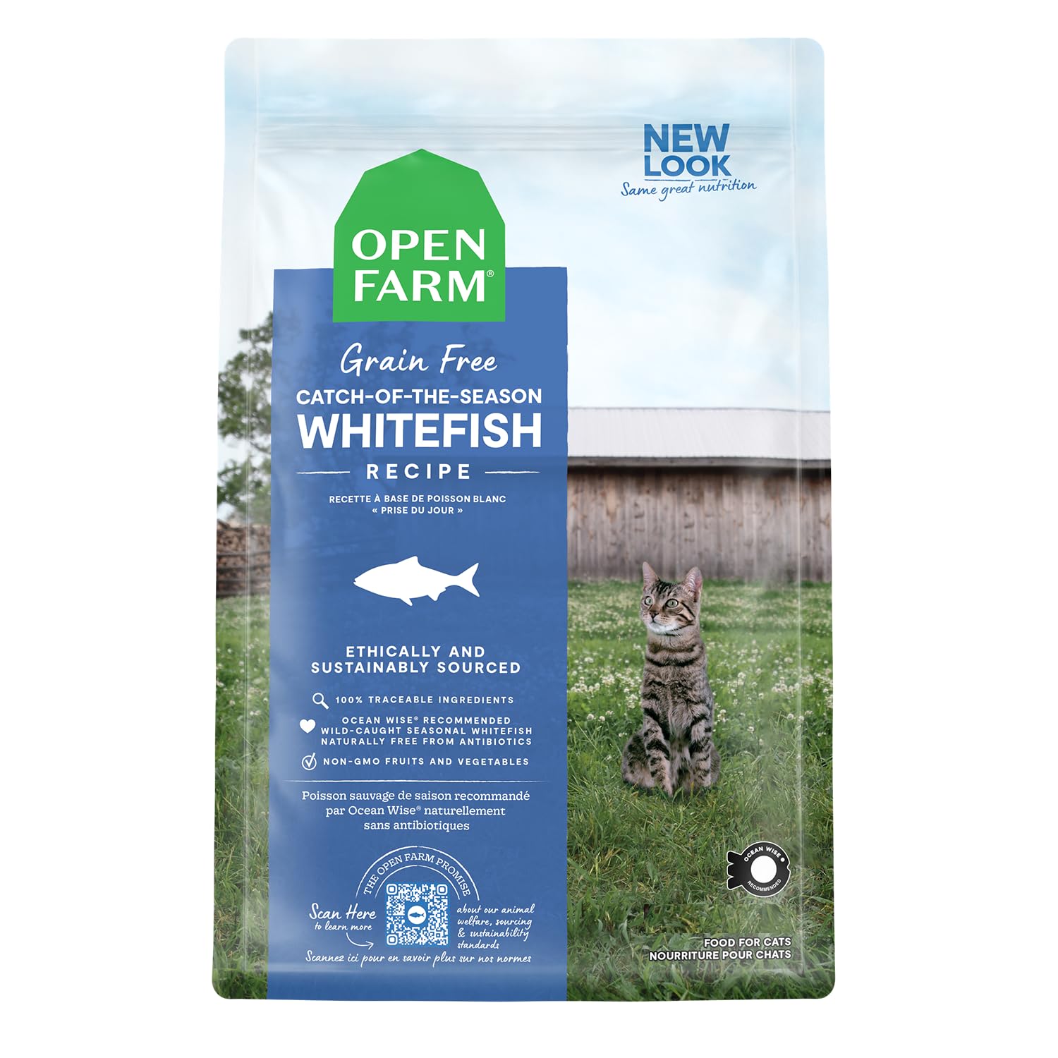 Open Farm Catch-of-The-Season Whitefish Grain-Free Dry Cat Food, Wild-Caught Fish Recipe with Non-GMO Superfoods and No Artifici