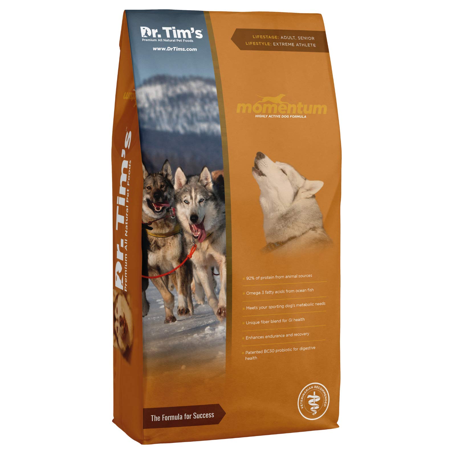 Dr. Tims Ultra Athlete Momentum Formula Low Carb High Protein Premium Dog Food, 40 lb. Bag
