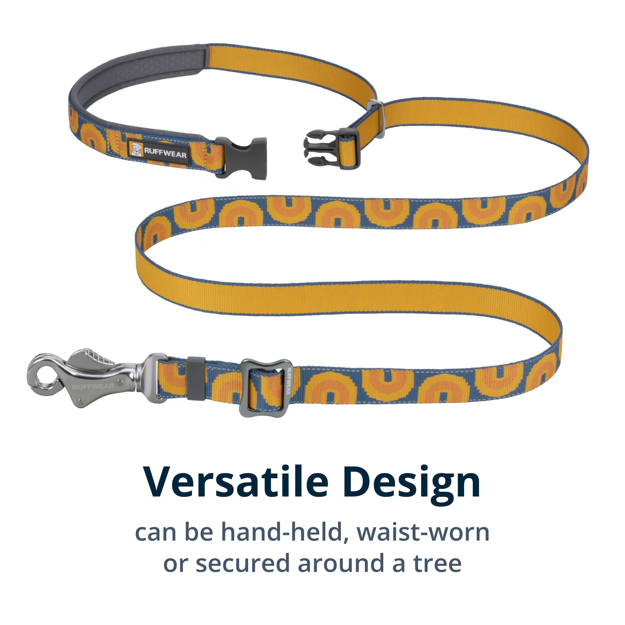 Ruffwear, Crag Ex Leash, Extendable Dog Leash, Hand-Held Or Waist-Worn Reflective Lead, Canyon Oxbow