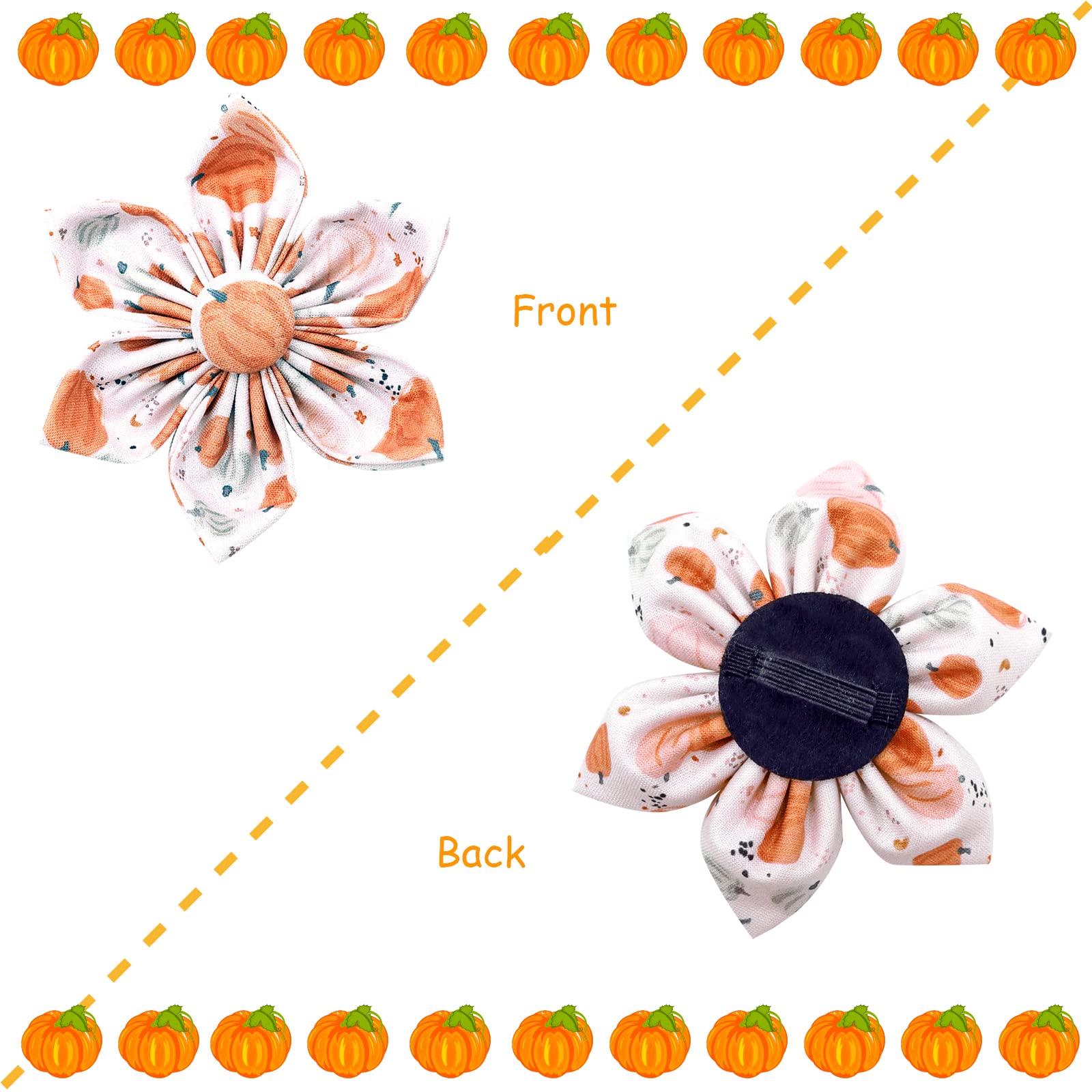 Lionheart Glory Premium Dog Collars, Dog Collar With Flower Heavy Duty Adjustable Halloween Dog Collar With Flower For X-Small Puppy