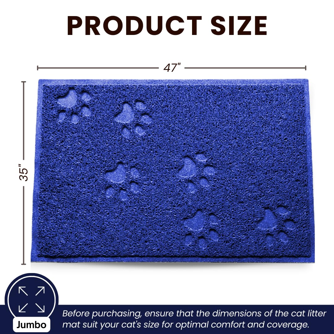 Andalus Jumbo Cat Litter Mat, Pack Of 1 - Waterproof, Non-Slip & Easy To Clean Cat Litter Box Mat For Extra Efficient Pet Litter