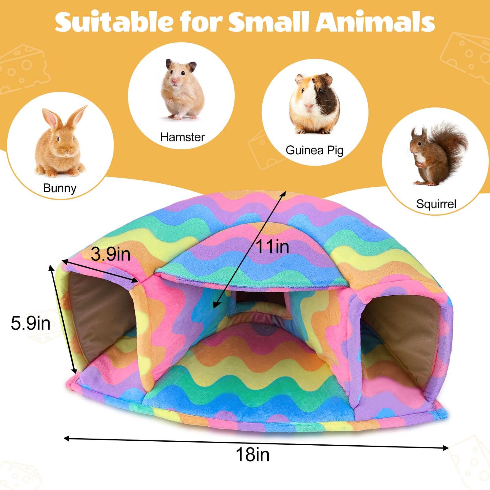 Unicorn Catcher Guinea Pig Hideout Large Guinea Pig Bed Cozy Guinea Pig House Warm Guinea Pig Tunnel Washable Guinea Pig Accessories For Small Pet Hamster/Chinchilla/Bunny