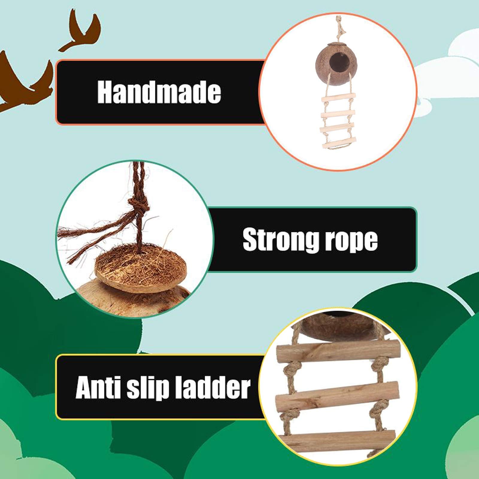 Kathson Leopard Gecko Tank Accessories Bearded Dragon Habitat Decor Reptile Hanging Plants Artificial Bendable Climbing Vines Lizard Hidden Coconut Shell Hole Hut For Chameleon, Snake, Iguana, Turtle