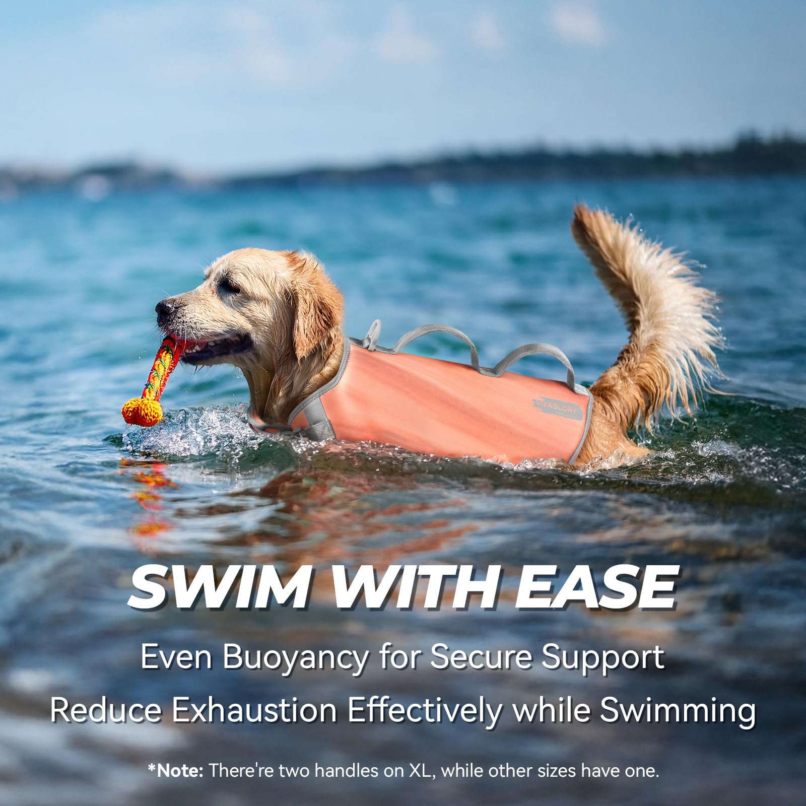 Vivaglory Neoprene Dog Life Jacket Doggy Life Jacket For Boating Hunting & Swimming, Lightweight With Leash Ring, M, Pink Desert