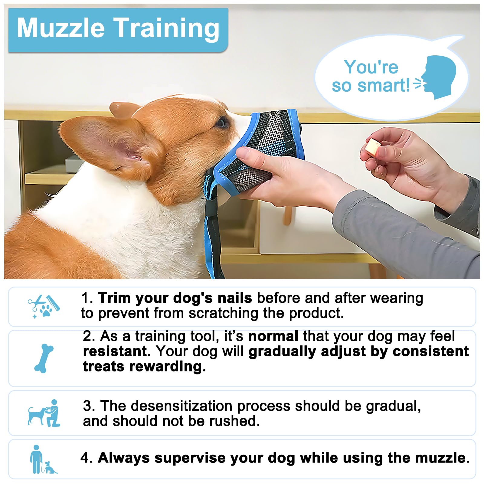 Luckypaw Dog Muzzle, Mesh Muzzle For Large Medium Dogs, Soft Mouth Cover To Prevent Biting Chewing, Drinkable Breathable Adjusta