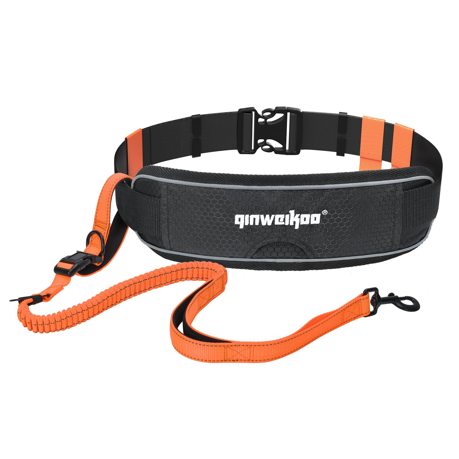 Premium Hands Free Dog Leash,Adjustable Waist Belt For Large Dogs Walking Up To 125 Lbs,Shock Absorbing Bungee Dog Leash,Reflect