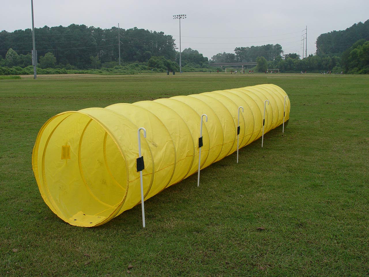 14' Dog Agility Tunnel With Stakes, Multiple Colors Available (Yellow)
