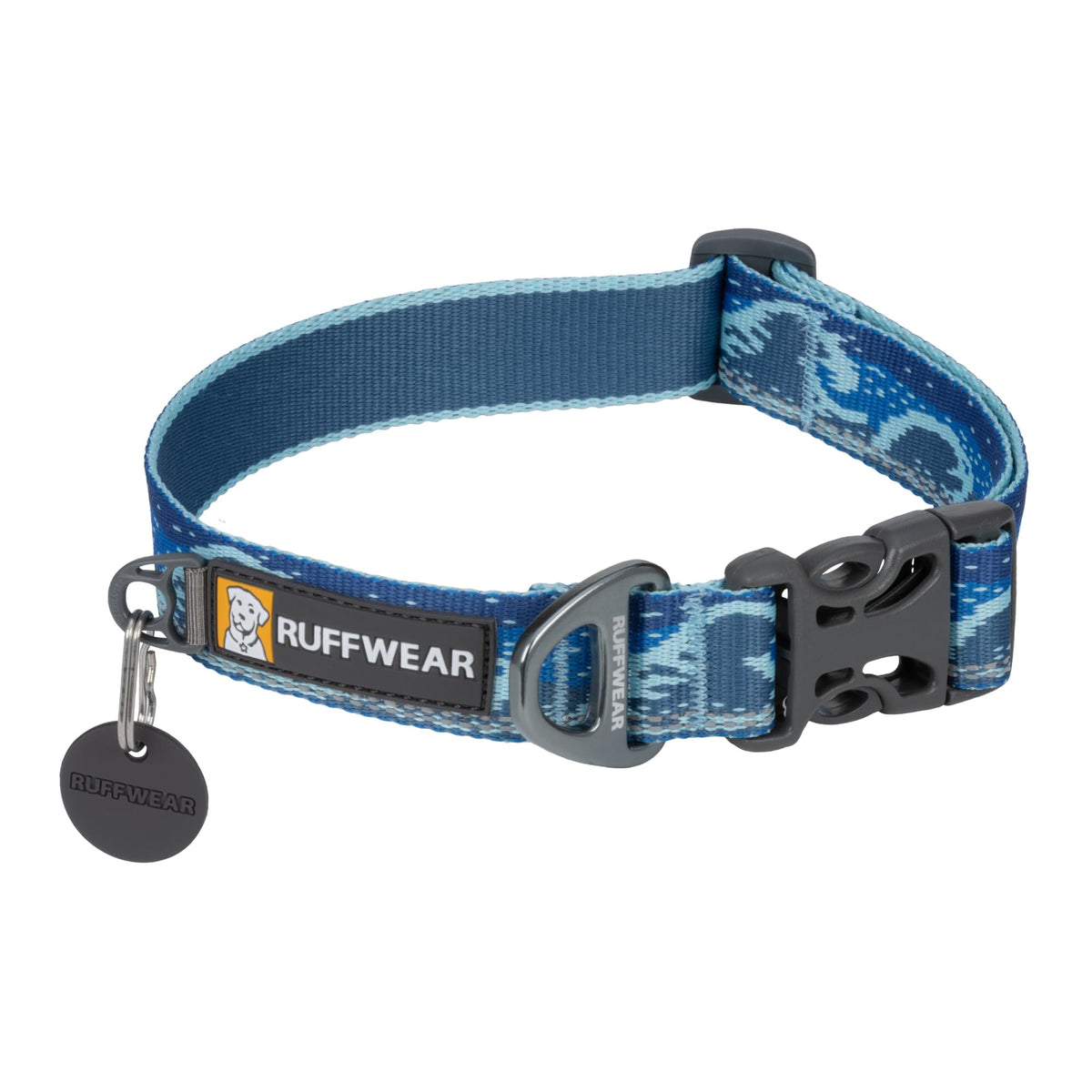 Ruffwear, Crag Dog Collar, Reflective And Comfortable Collar For Everyday Use, Midnight Wave, 14''-20''