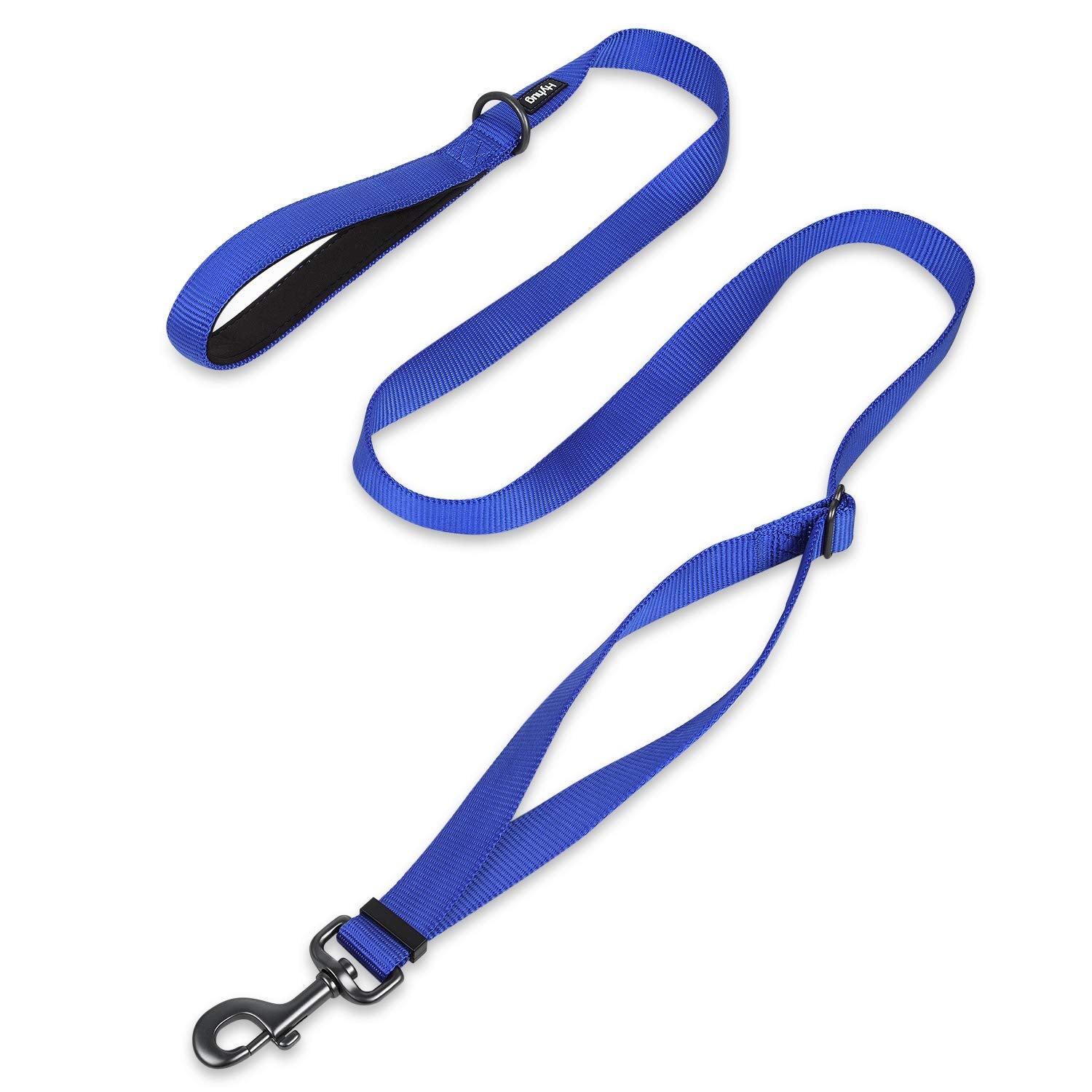 Hyhug Pets Premium Adjustable Leash With Heavy Duty Nylon And Super Soft Neoprene Lined Handle For Medium Small Dogs. (Small Adjustable 6 Feet, Royal Blue)