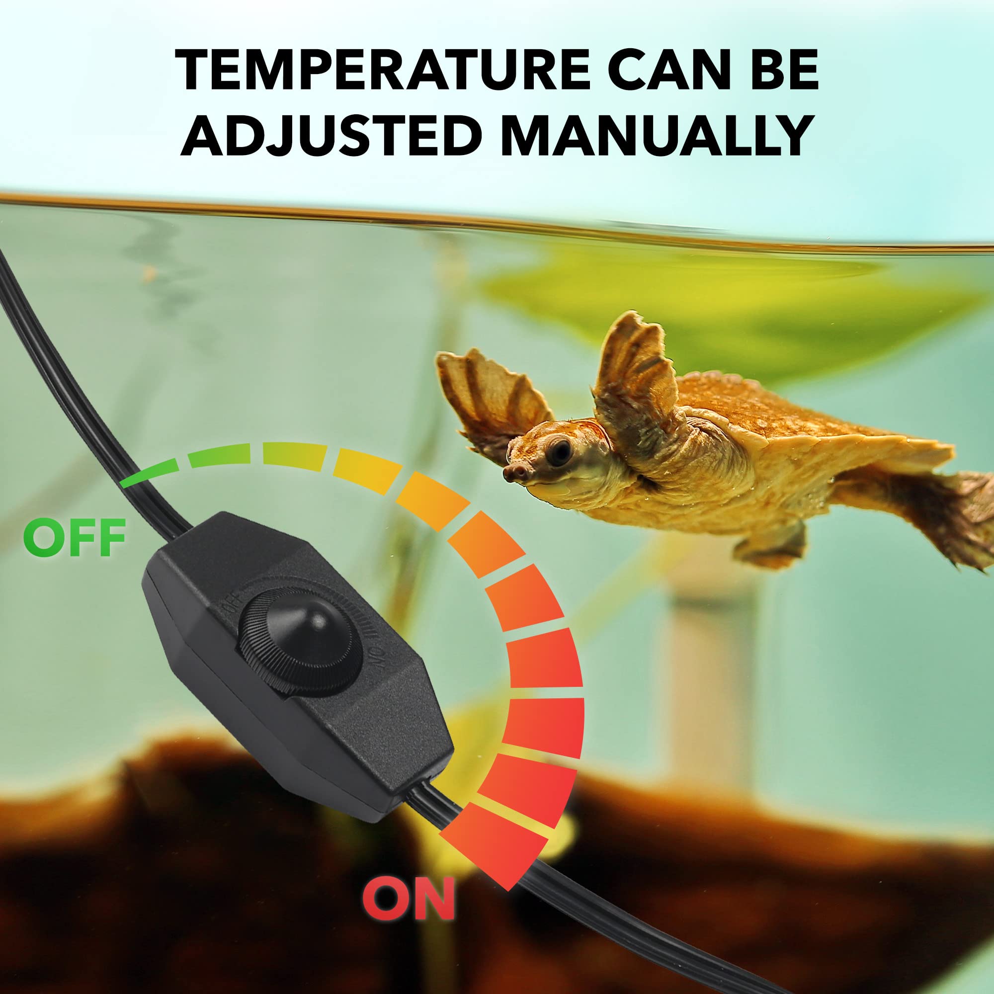 Bn-Link Reptile Heating Pad 6''X8'' With Adjust Knob, Adjustable Temperature Under Tank Heater For Reptiles, Indoor Terraium Hea