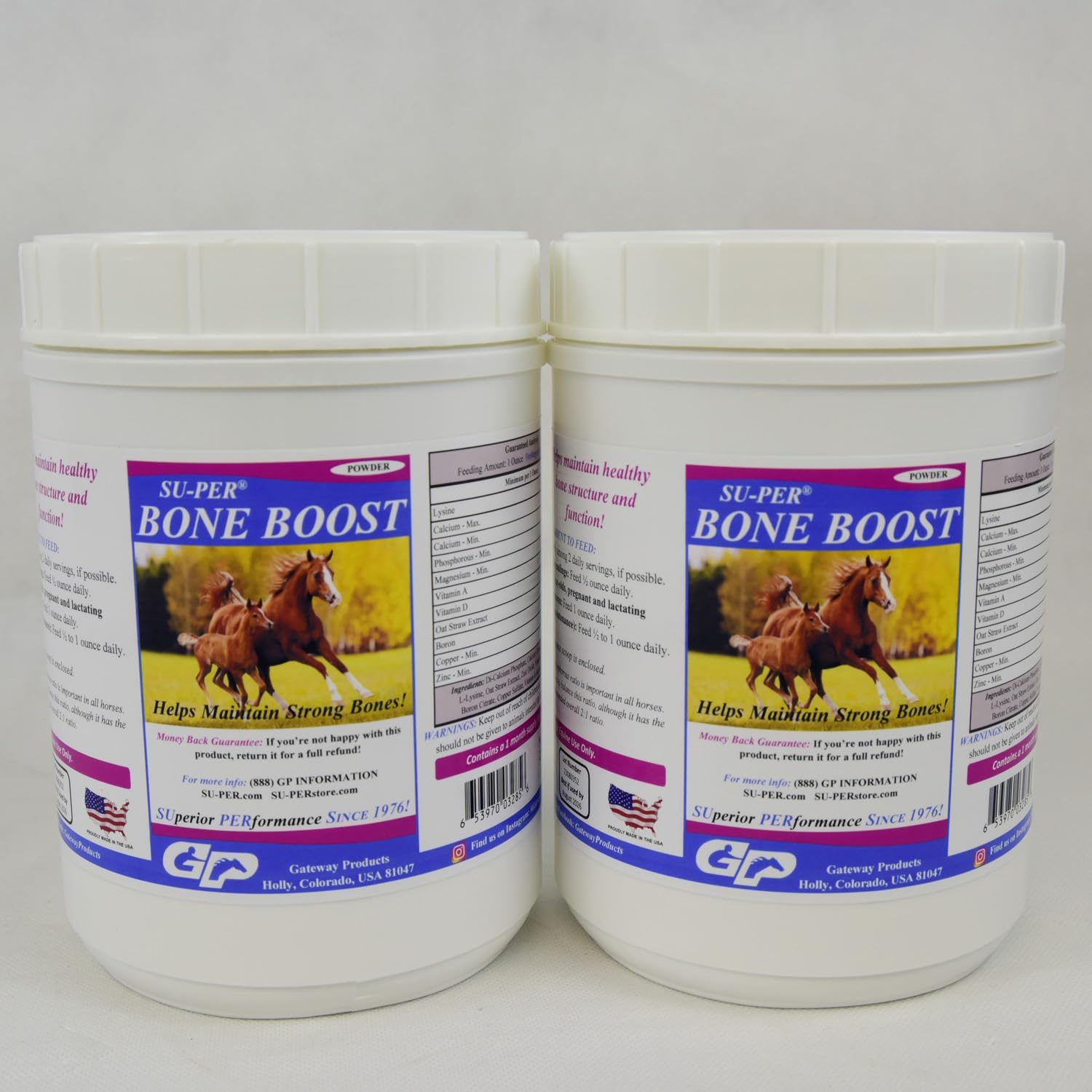 SU-PER Bone Boost Horse Minerals - Calcium Phosphorus Magnesium Support for Bone Growth & Development - Horse Vitamins and Miner