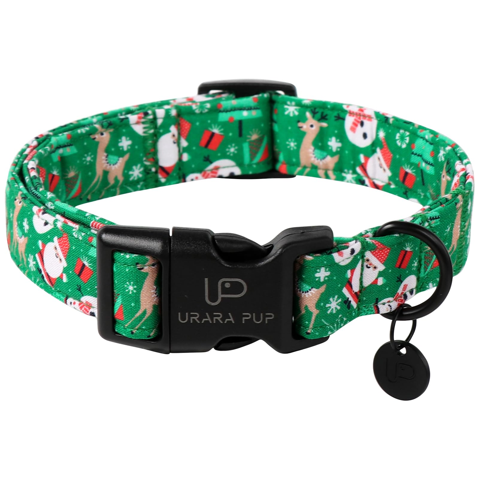 Up Urara Pup Christmas Santa Claus Dog Collar, Cute Christmas Elk Collar For Puppy Girl Boy Dog, Adjustable Christmas Green Dog 