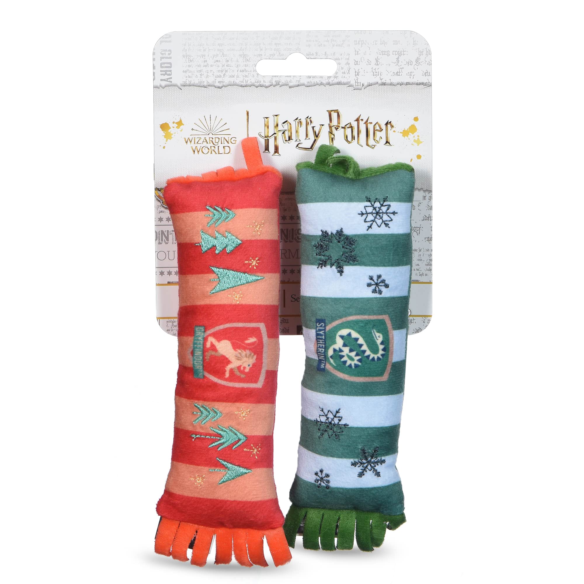 Harry Potter Holiday Plush Squeaker Gryffindor and Slytherin Scarf Toy | Dog Toys for Dogs, Plush Dog Toy, Dog Squeaky Toy, Toys