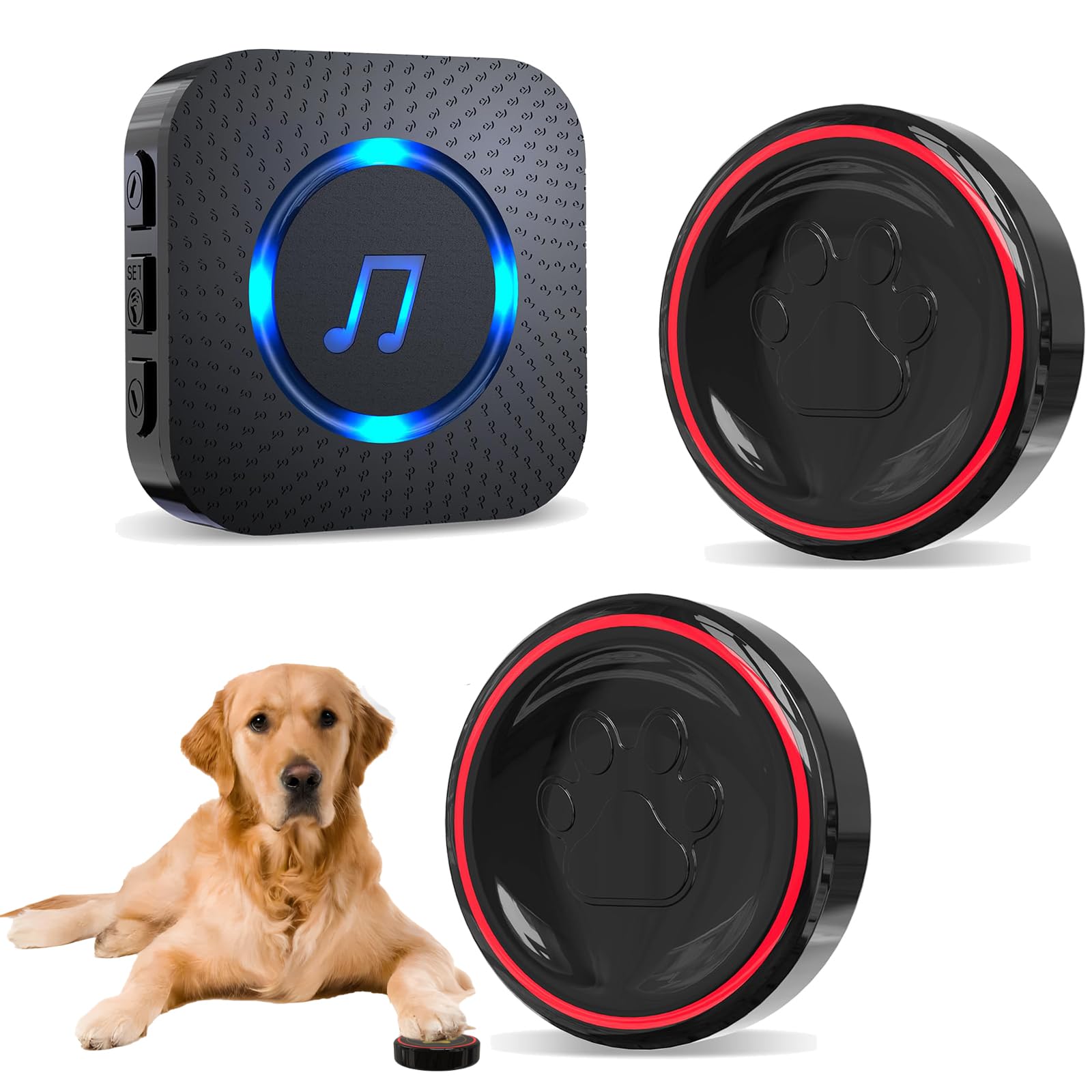 Chunhee Smart Dog Door Bell Wireless Puppy Doorbell For Potty Training, Dog Bells To Go Outside, Doggie Bell For Dogs To Ring To