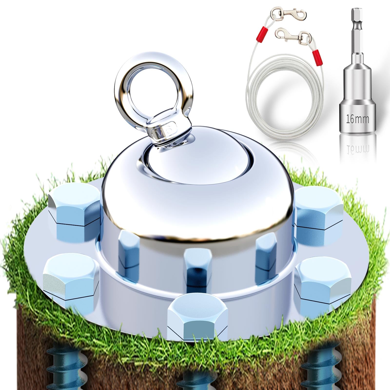 360° Swivel Dog Tie Out Cable And Stake - 2025 Upgrad Stainless Steel Dog Stake Dog Anchor For Small To Large Dogs - No Tangle Reflective Dog Run Cable For Yard (Silver, Stake With 20 Ft Cable)