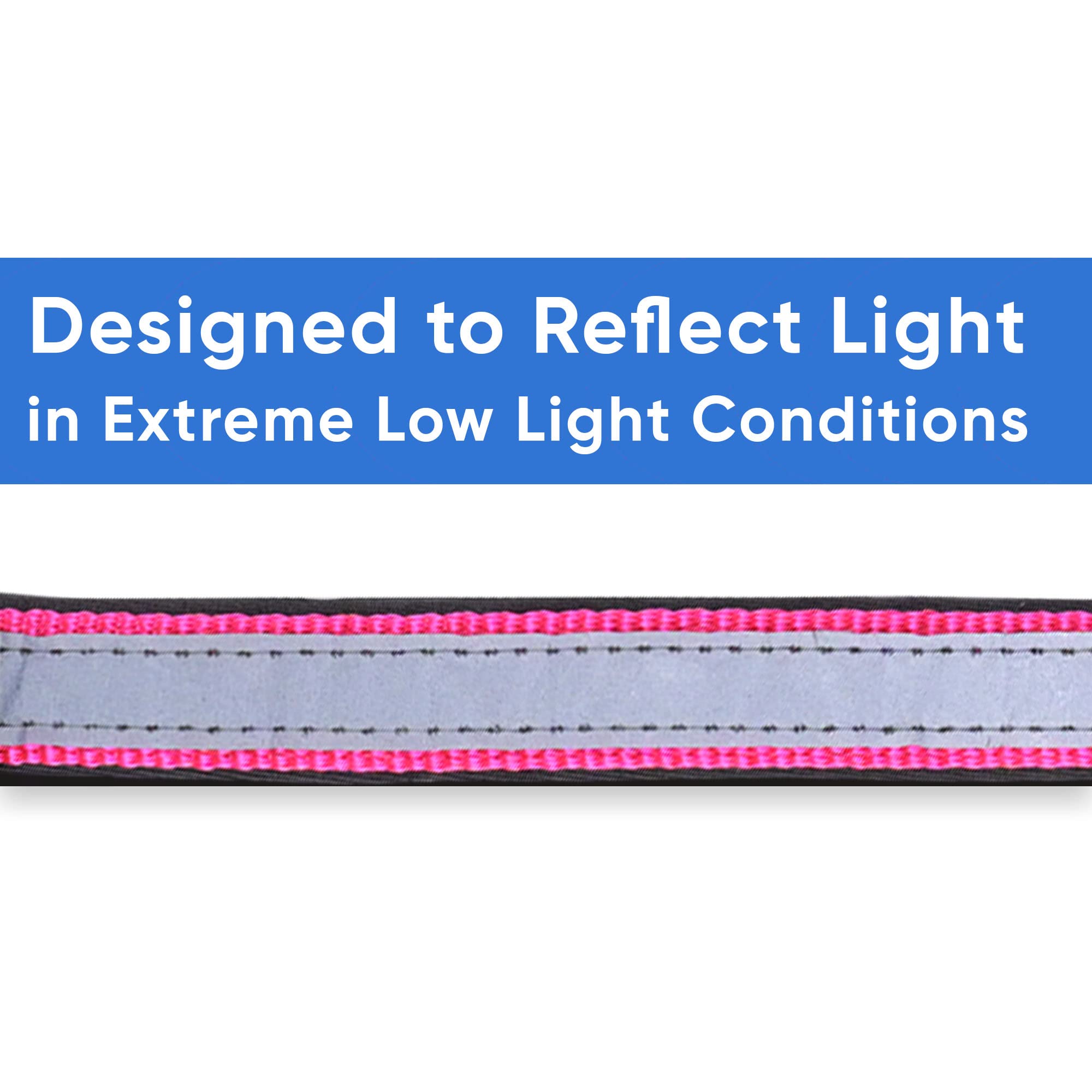 Pawtitas Lumberjack Pad Reflective Pink Neoprene Collar - Medium/Large Puppy Training Collar