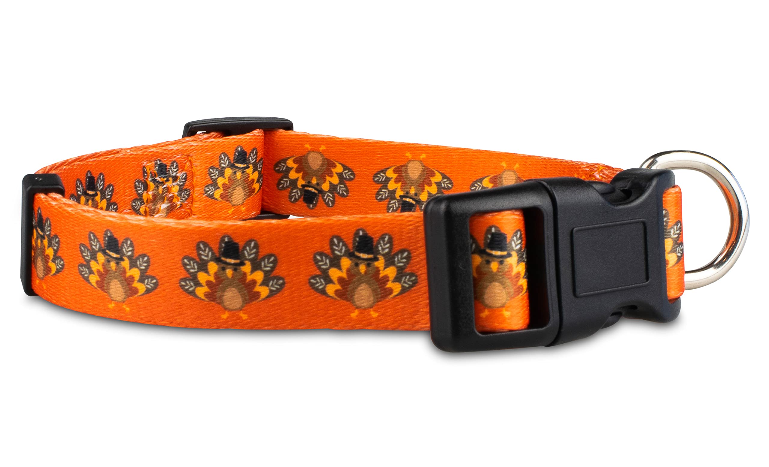 Limeloot Thanksgiving Dog Collar, Adjustable Fall Dog Collar in Small, Medium, and Large, Holiday Collar for Female and Male Dog