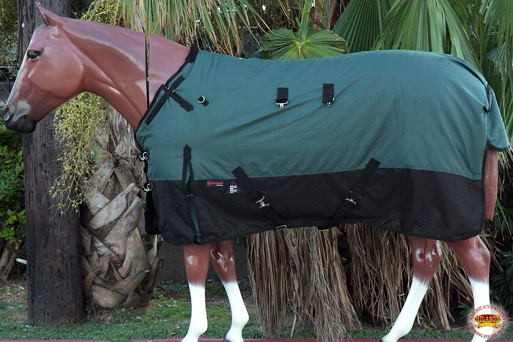 HILASON 1200D Turnout Light Winter Waterproof Rain Sheet Horse Green | Sheets for Horses