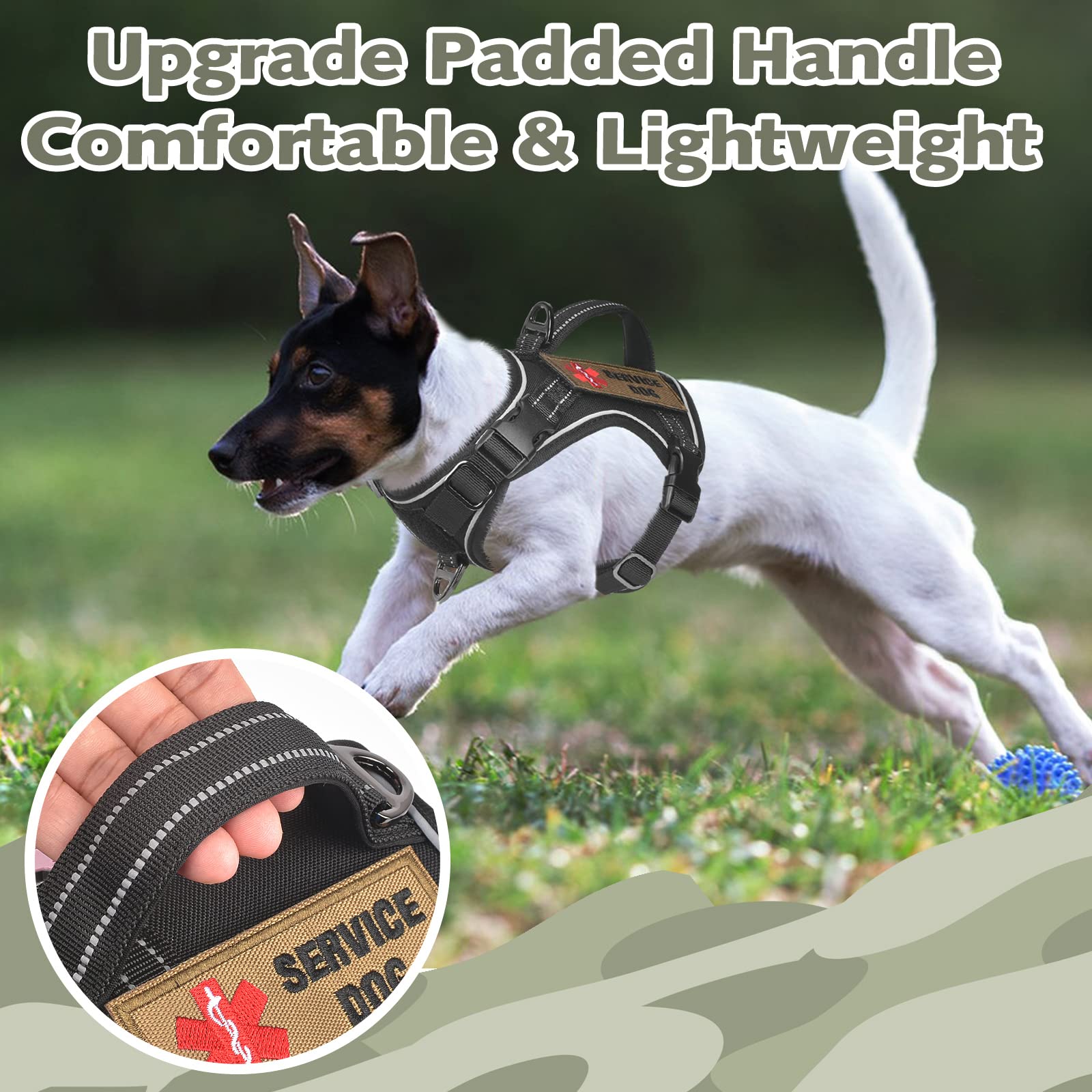 Hanshengday Tactical XS Dog Harness, Military Vest, Nylon, Black, Model HSD2309, No Pull, Vertical Handle, Ideal for Small Puppies
