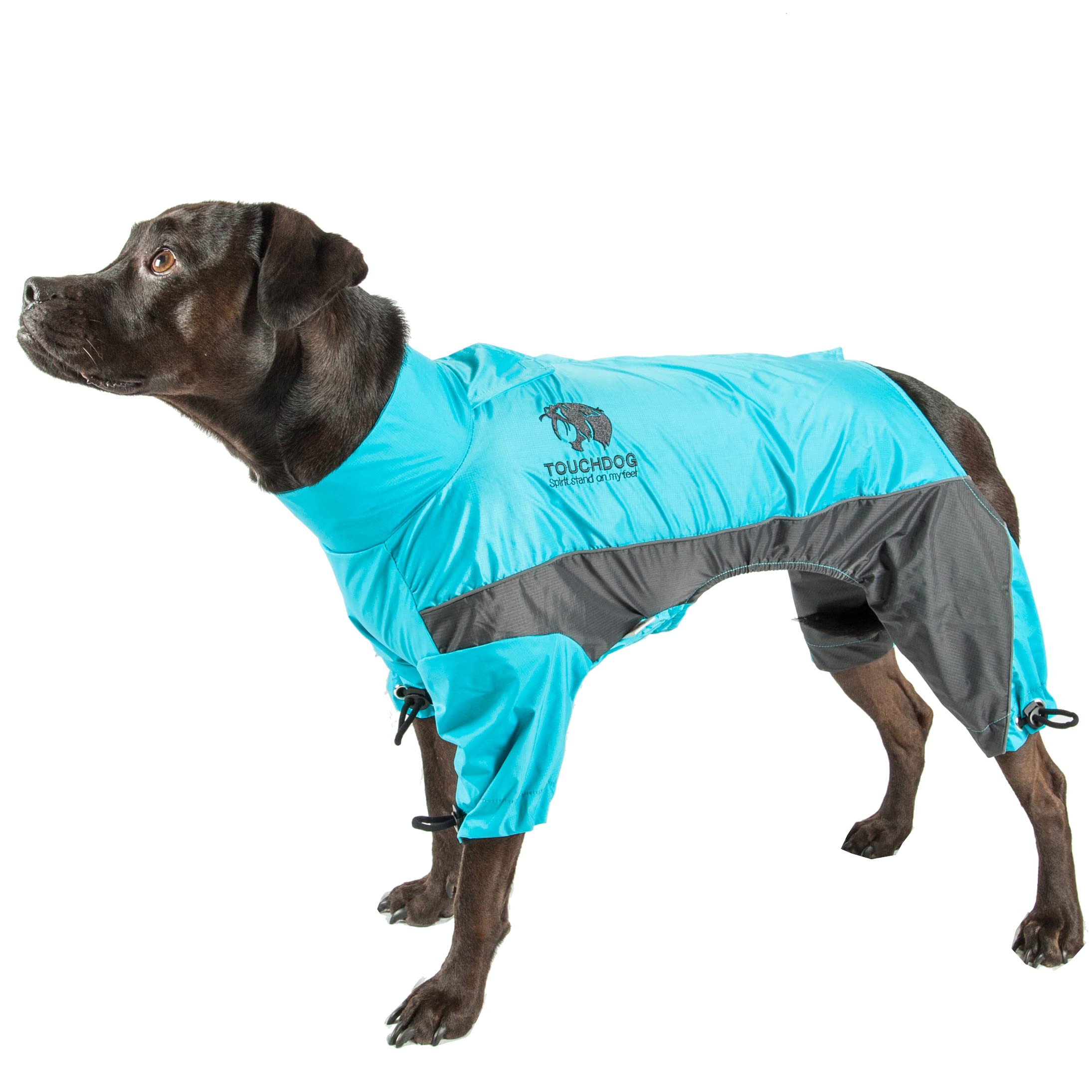 TOUCHDOG Quantum-Ice Full Body Bodied Adjustable and 3M Reflective Pet Dog Coat Jacket w/ Blackshark Technology, Medium, Ocean