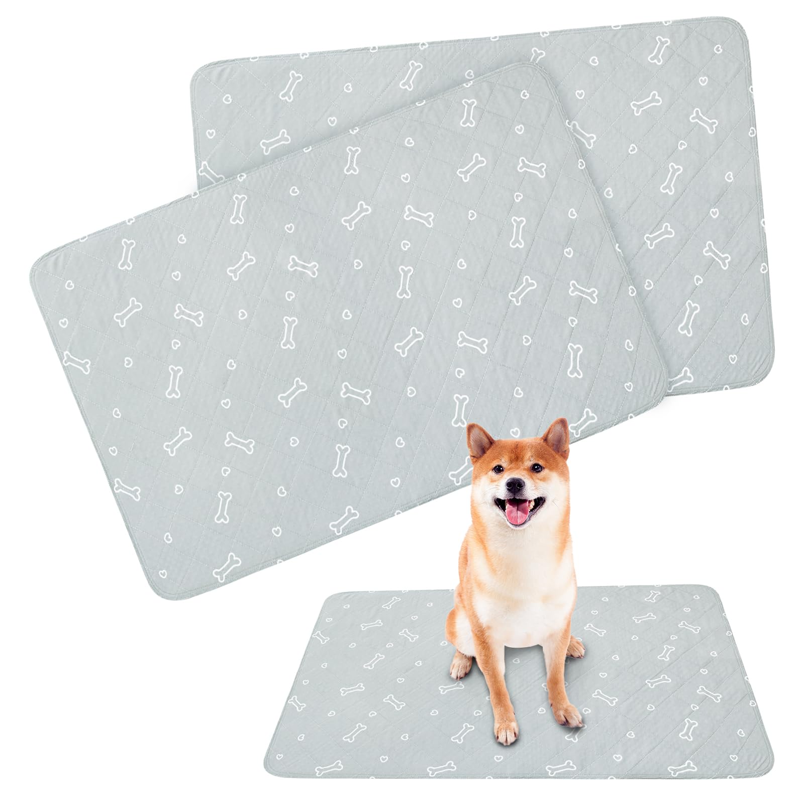 Washable Pee Pads For Dogs, 2 Pack Reusable Puppy Pads 28 X 42, Super Absorbent & Waterproof Training Mats For Potty, Crate,