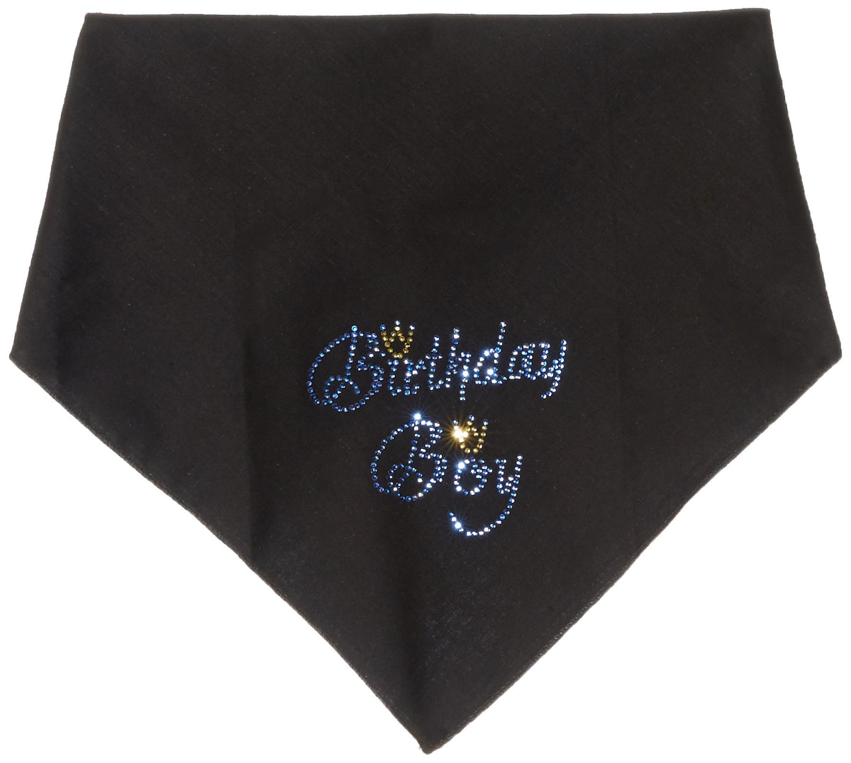 Pet and Dog Bandana Rhinestone, &quot;Birthday Boy&quot; Black Large