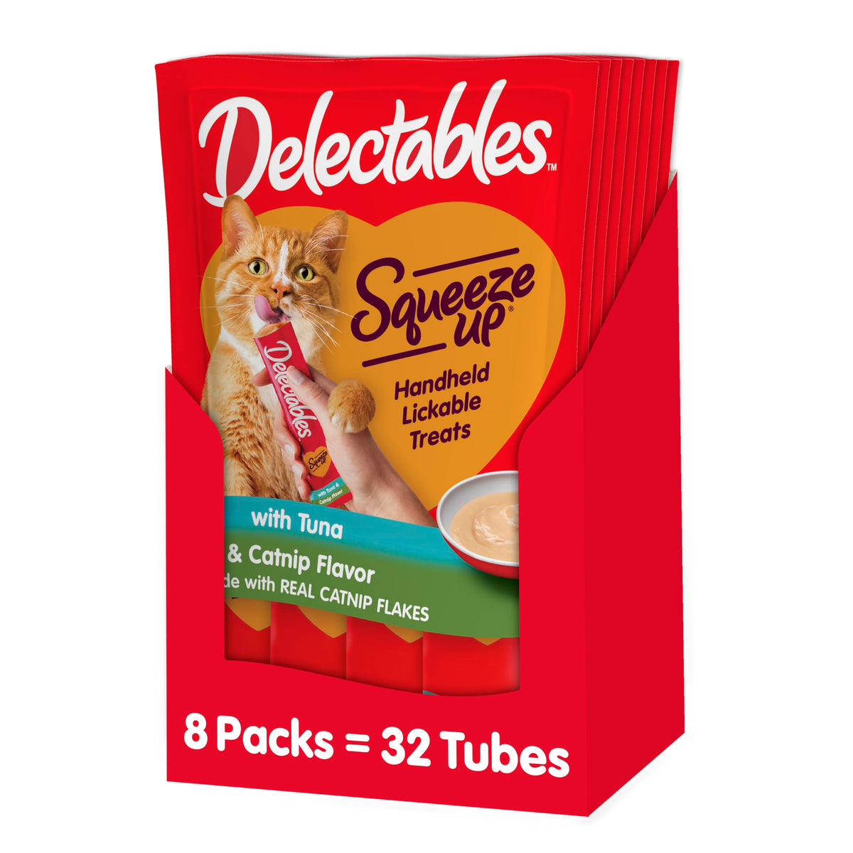 Hartz Delectables Squeeze Up Creamy Squeezable Puree, Lickable Wet Cat Treats, Grain Free, No Added Fillers, No By-Products, No 