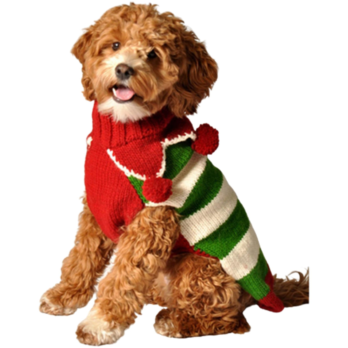 Chilly Dog Christmas Elf Dog Sweater (X-Large)