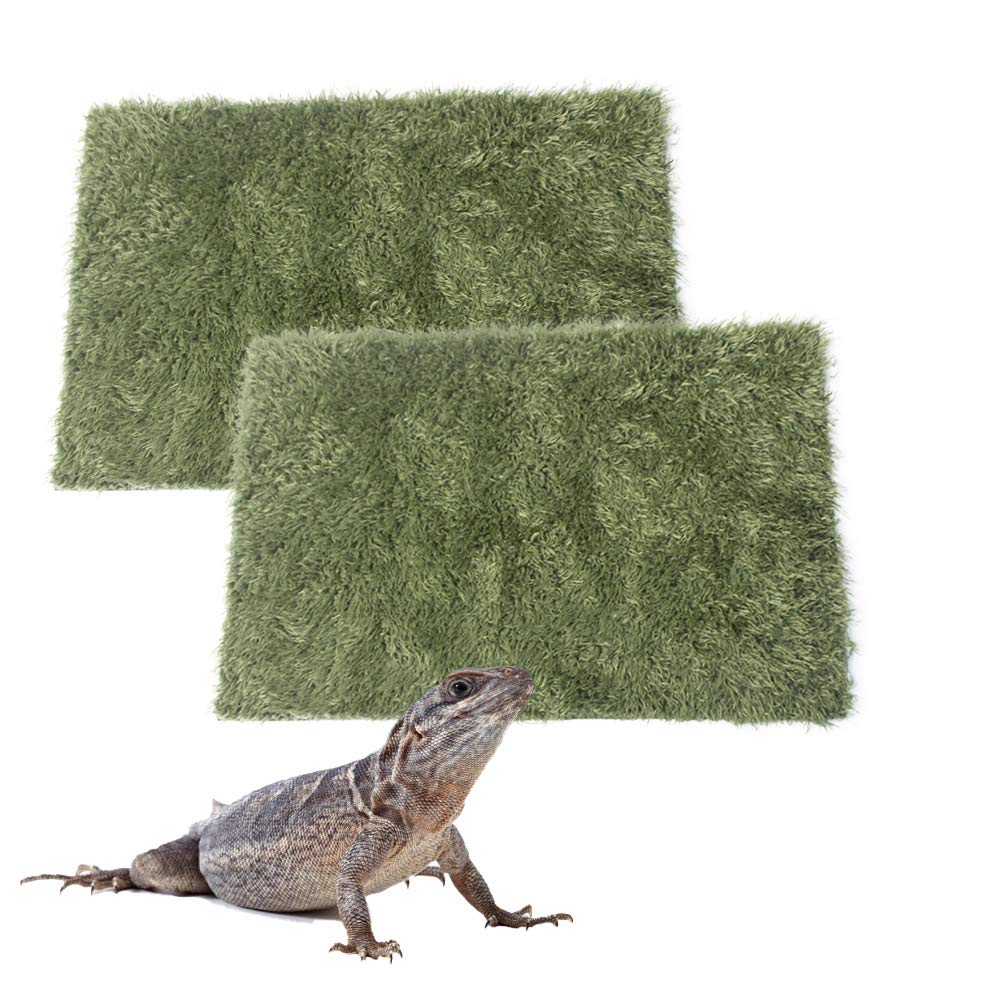 Kathson 2Pcs Reptile Carpet Terrarium Liner Tortoise Bedding Reptile Substrate Liner Mat Pet Cage Mats Supplies For Lizard Snake