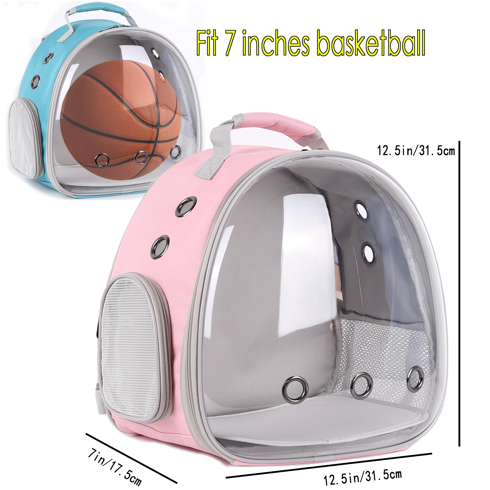 Leopard Gecko Backpack Carrier,Reptile Portable Backpack Carrier With Small Backpack Harness Leash Set,Space Capsule Clear Bubbl