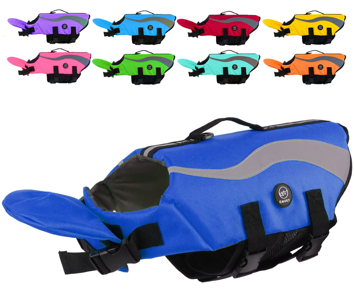 Emust Life Vest For Dogs - Lightweight Preserver For Small/Medium/Large Dogs, Xl Jacket For Swimming/Boat/Water, Royal Blue