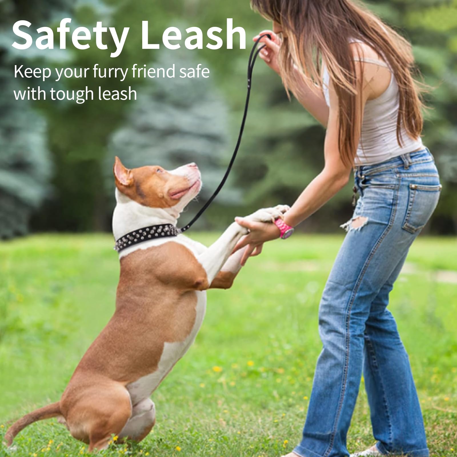 ???????????????? ?????????????? Spiked Studded Leather Dog Collar With Leash, Epesiri Rivet Pu Leather Dog Collars For Pit Bull,