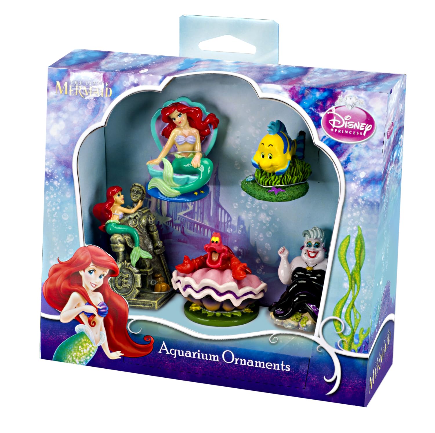 Penn-Plax Little Mermaid 5 Piece Mini Resin Ornaments For Aquariums
