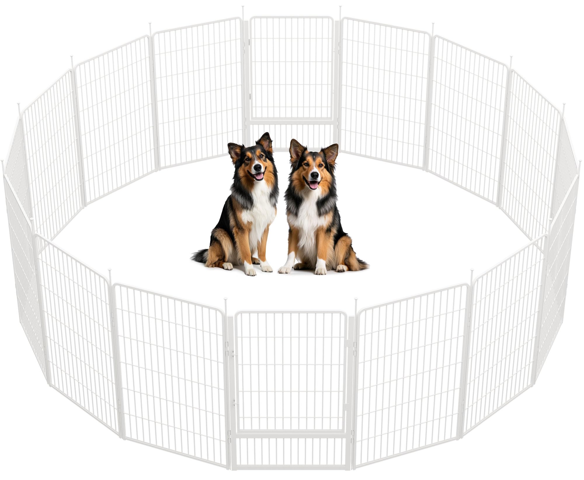 Sunsgrove Indoor Dog Playpen With Wider Door, 45 Inch 16 Panels Non Slip Dog Pen Indoor, Anti Rust Dog Fence, Free And Safe Play