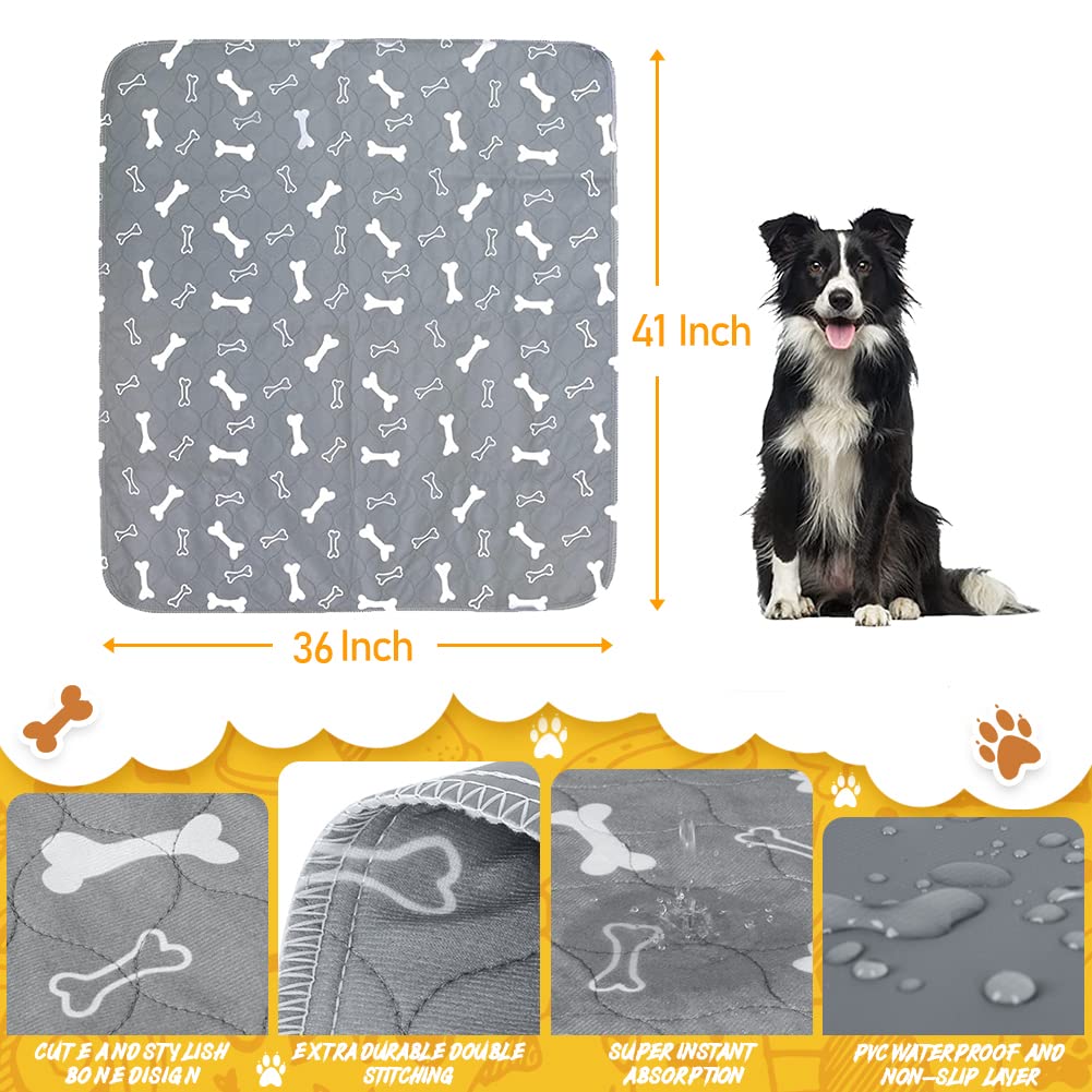 2Pack Washable Pee Pads For Dogs, 41?6 Inch Reusable Dog Pads, Non Slip Puppy Pads With Urine Absorption, Reusable Puppy Pads For Whelping, Potty, Training, Playpen