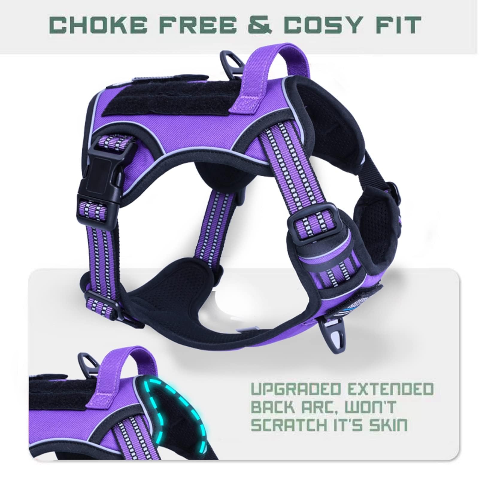 BUMBIN Tactical Dog Harness for Medium Dogs No Pull, Famous TIK Tok No Pull Puppy Harness, Fit Smart Reflective Pet Walking Harn
