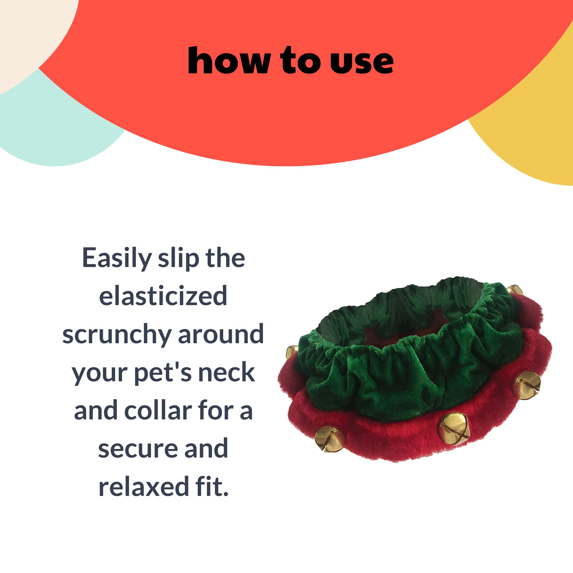 Huxley & Kent Ruff Pet Scrunchy | Elf (Extra-Large) | Festive Christmas/Holiday Neckwear For Dogs/Cats | Fun Stretchable Costume Accessory | Soft Collar With Bells