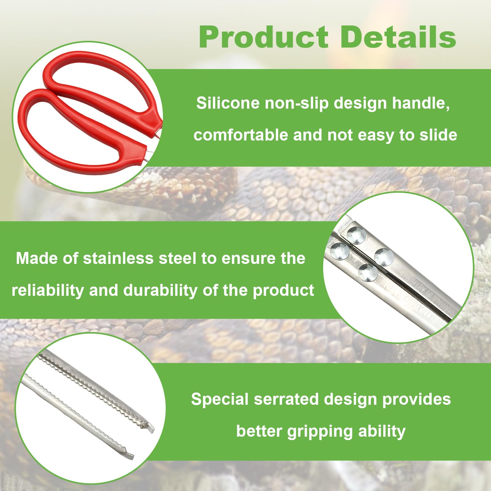 Fwunyvn Snake Feeding Tongs,14.8 Inch Straight Mouth Reptile Feeding Tongs,Heavy Duty Snake Feeding Tongs For Corn Ball Python A