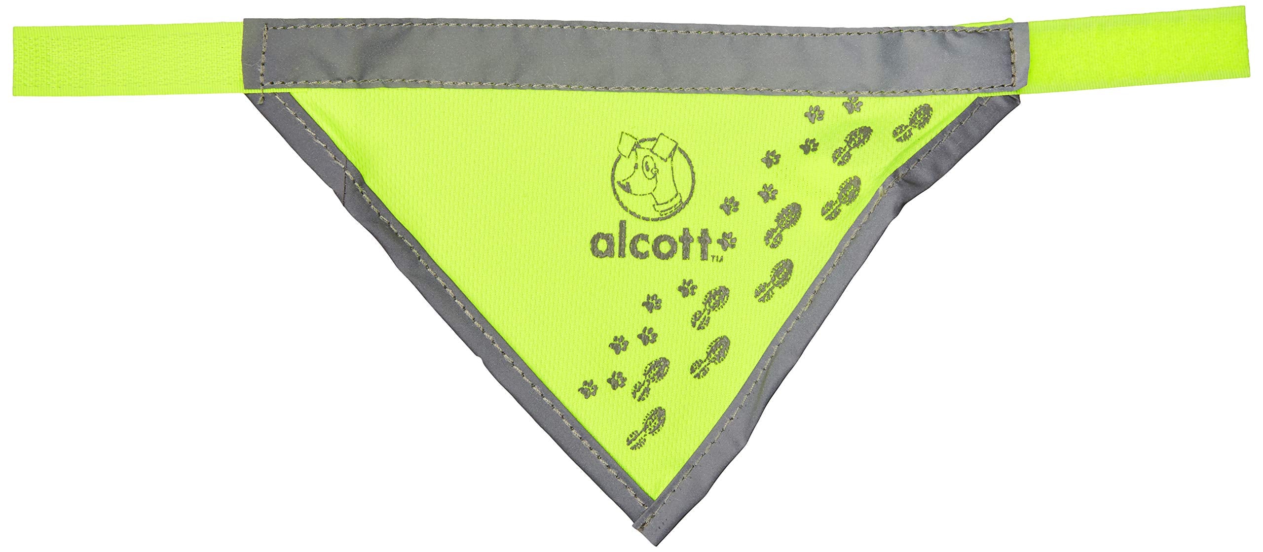 Flexi Alcott Essentials Visibility Dog Bandana, Small, Neon Yellow with Reflective Accents,APL ES SM BA
