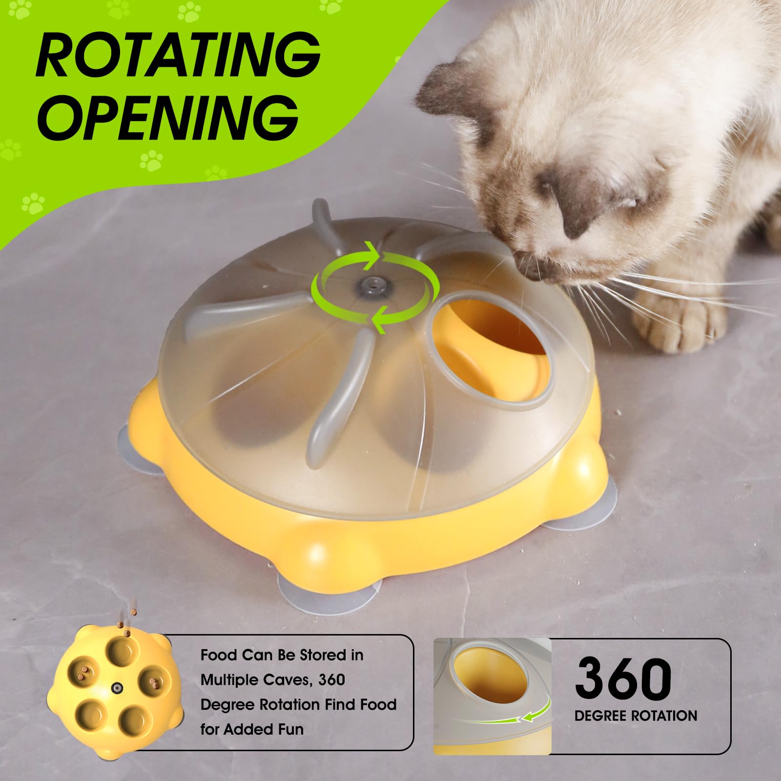 Superdesign Interactive Cat Toy, Cat Slow Feeder With A 360-Degree Rotating Design, Cat Puzzle Toy Stimulate Cats' Instincts, No