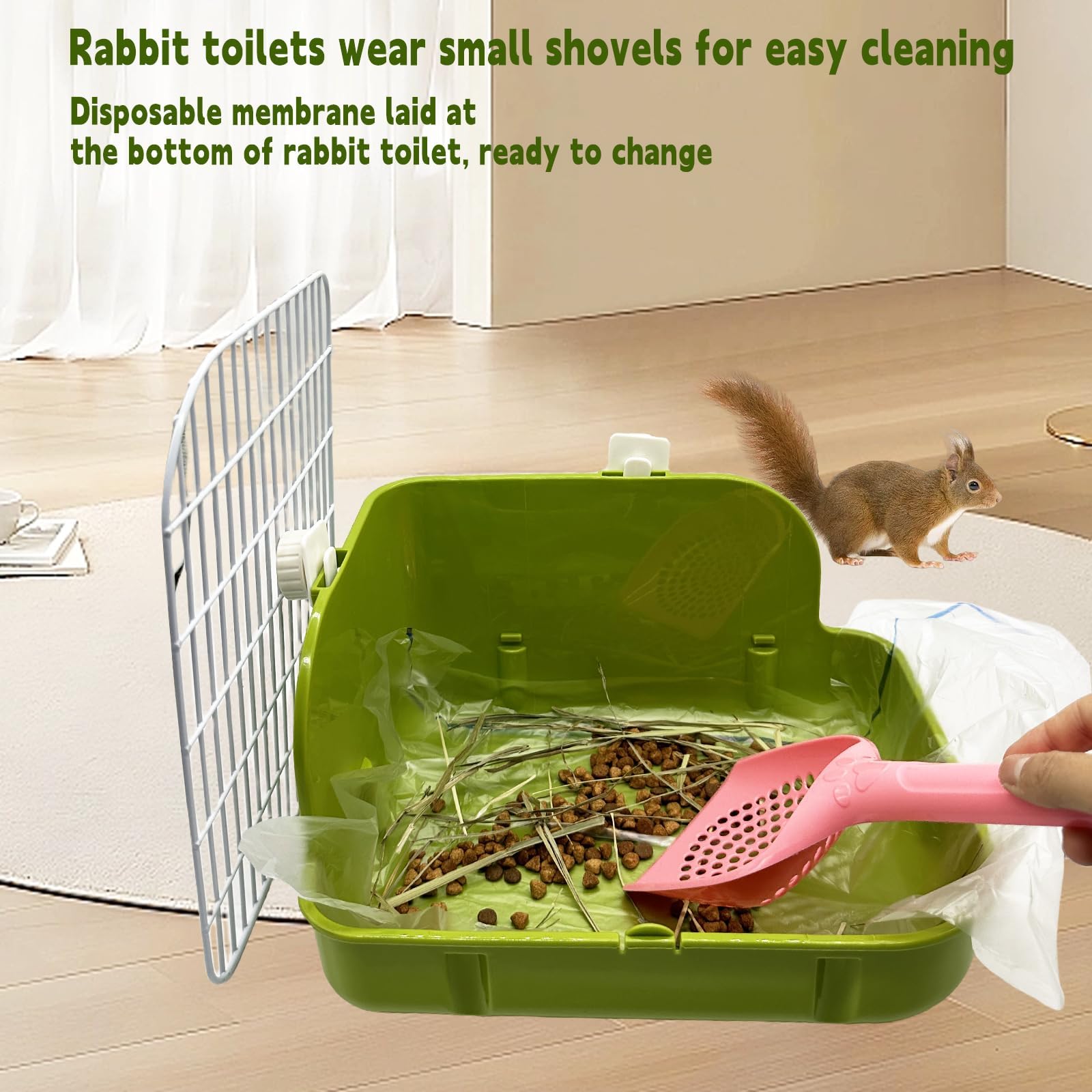 Hamiledyi Rabbit Litter Box Rabbit Toilet Potty Trainer Corner Litter Bedding Box For Small Animals Bunny Guinea Pig Chinchilla