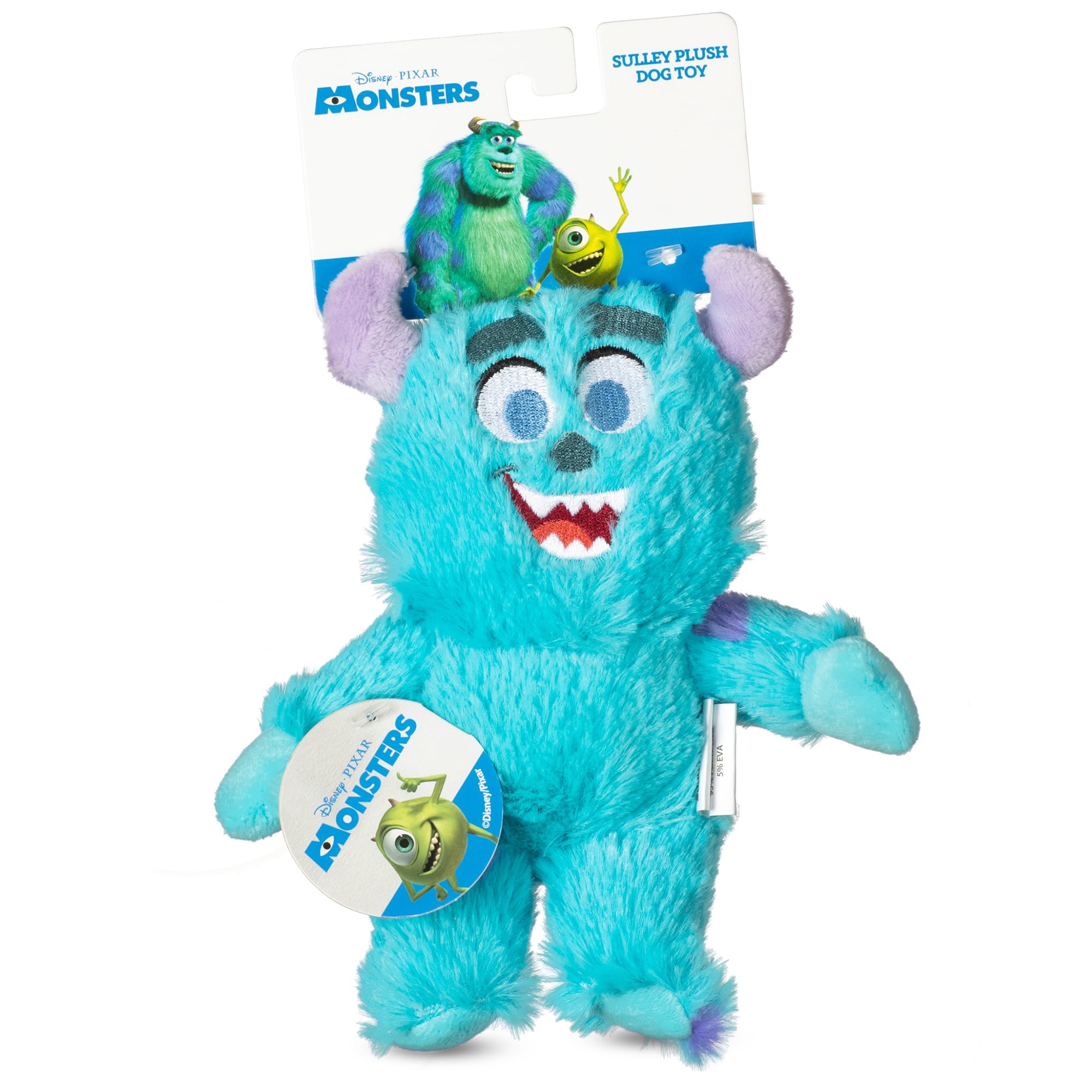 Disney For Pets Sulley Plush Dog Toy 6In | Plush Toy For Dogs Inspired By Sulley From Pixar'S Monsters, Inc. With Squeaker