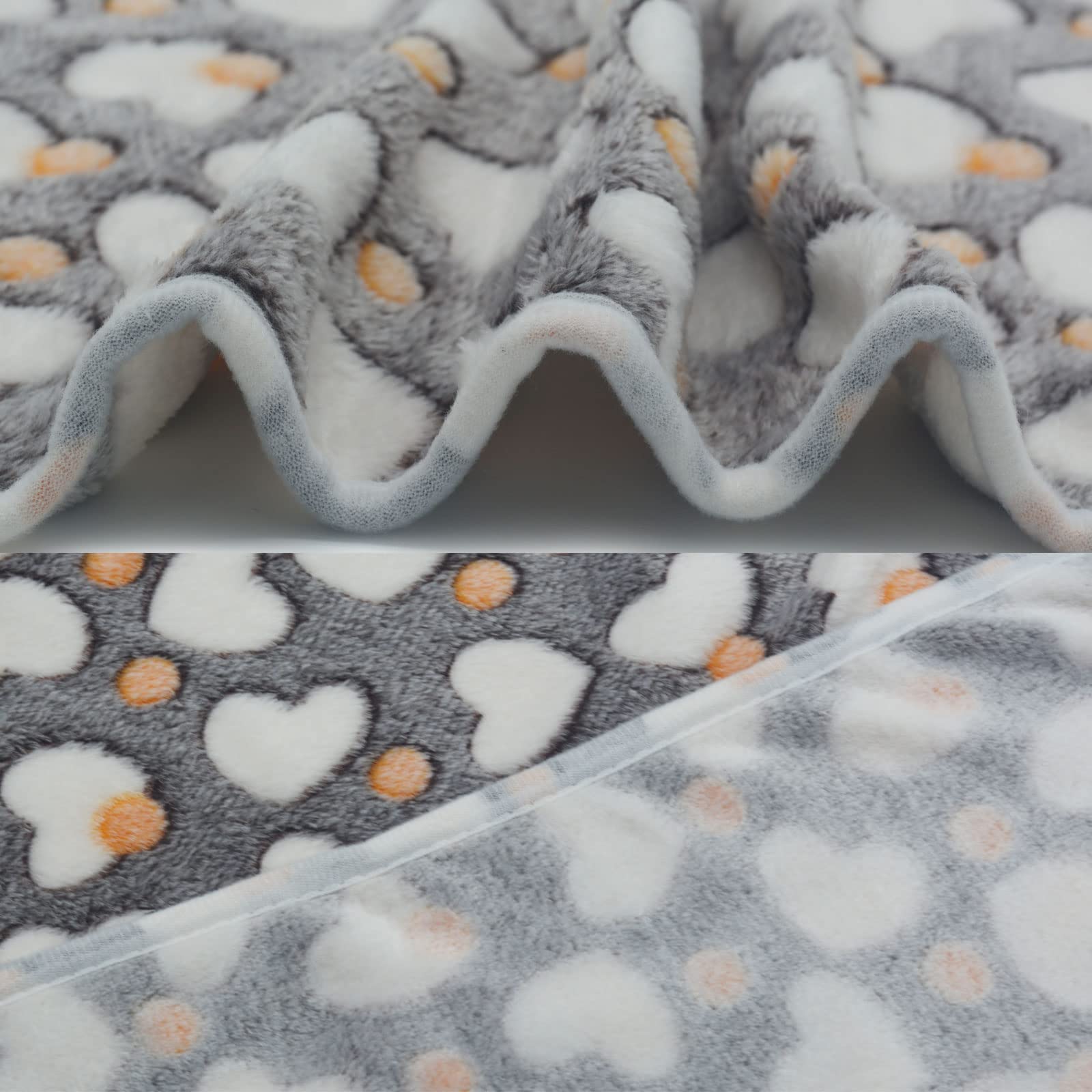 1 Pack 3 Puppy Blankets Super Soft Warm Sleep Mat Grey Cute Print Blanket Fluffy Fleece Pet Blanket Flannel Throw Dog Blankets F