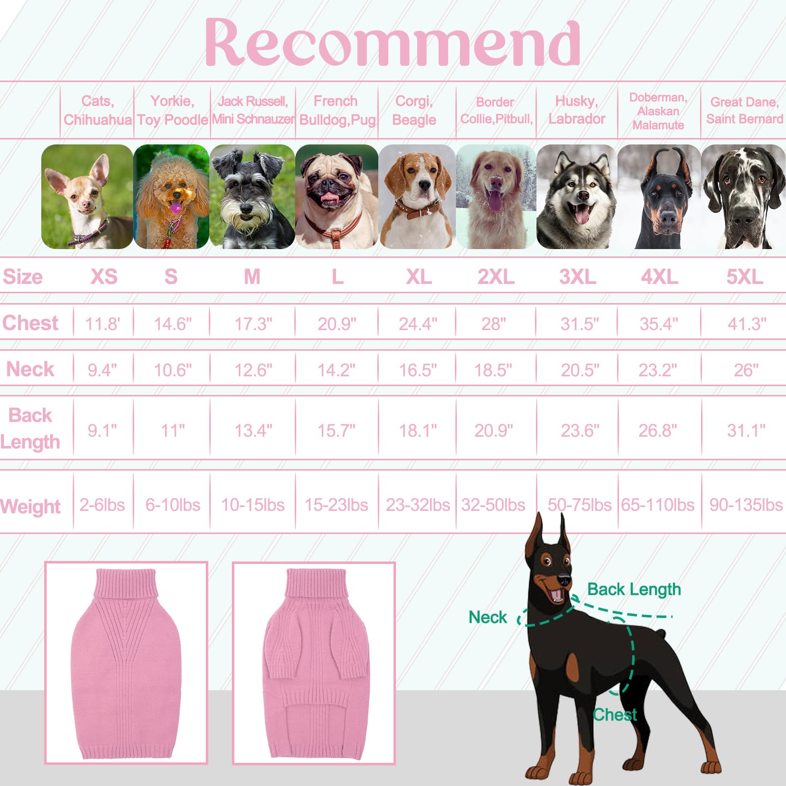 Iecoii Extra-Large Dog Sweater 4Xl,Christmas Dog Sweaters For Extra Large Dogs Girl Boy,Turtleneck Knitted Knitwear Easy On Dogg