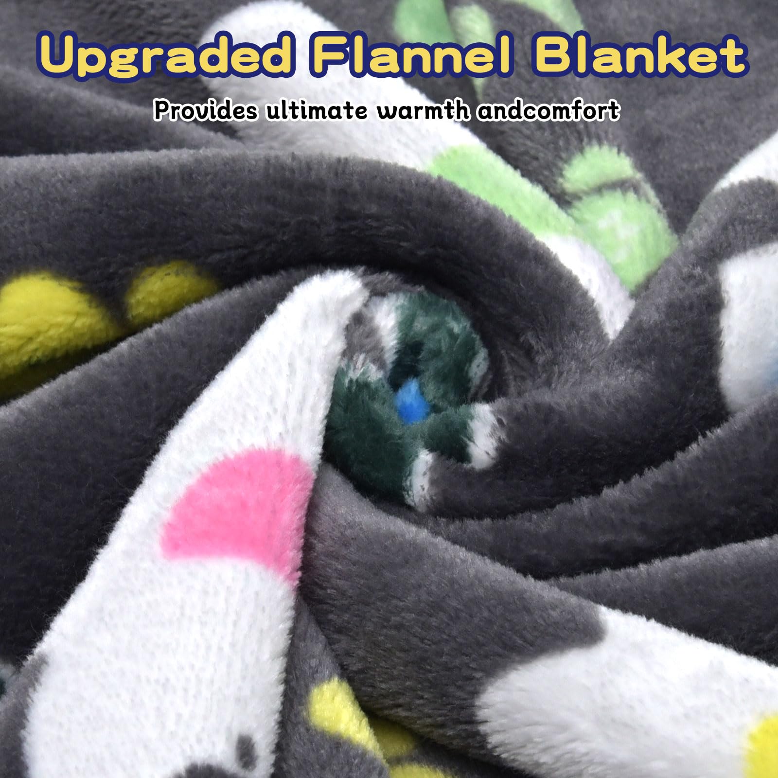 Rezutan Dog Blankets For Large Dogs,1 Pack 3 Dog Throw Blanket With Flannel Grey Cute Elephant Pattern And Paw Prints,41X31 Inch