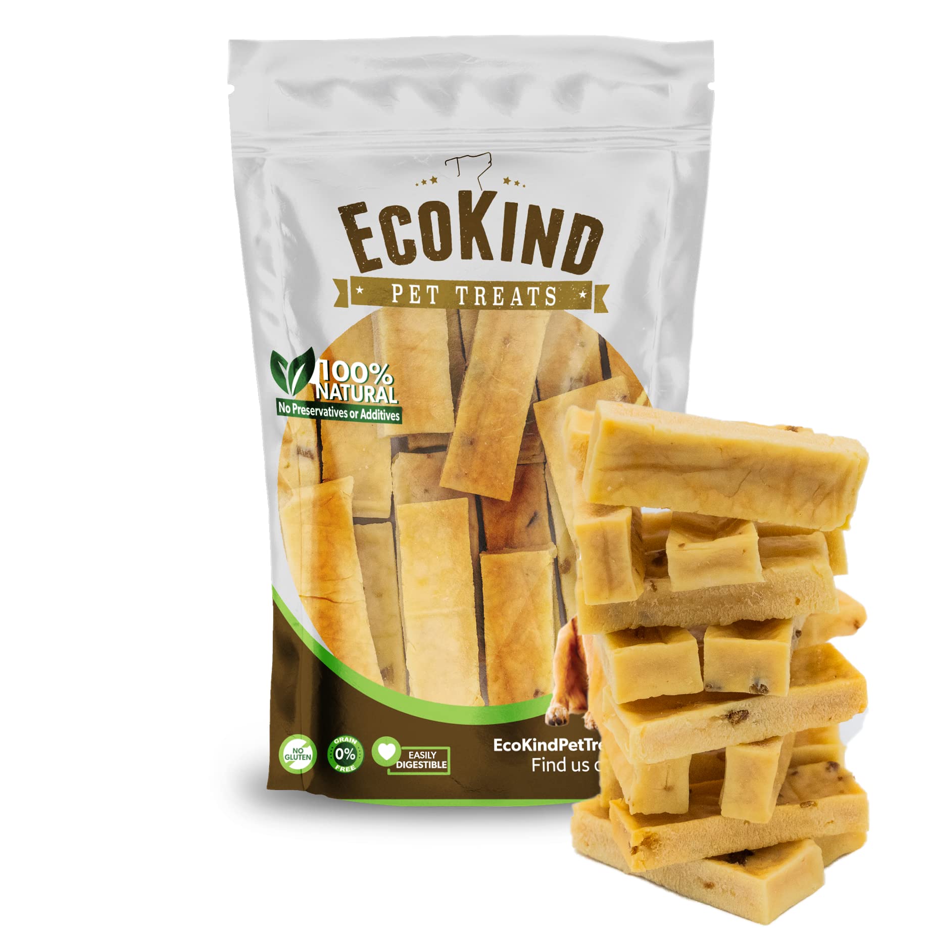 EcoKind Premium Gold Yak Cheese Himalayan Dog Chews, Healthy Dog Treats for Small Dogs, All Natural, High Protein Dog Chew, Baco