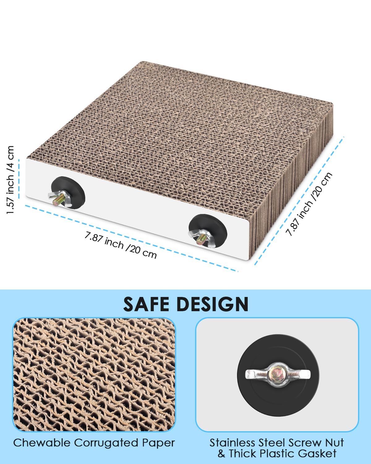 Katumo Bird Toys, 7.8 Inch Paper Parakeet Shredding Chewing Toys Parrot Perch Platform Conure Foraging Toys For Budgie Cockatiel