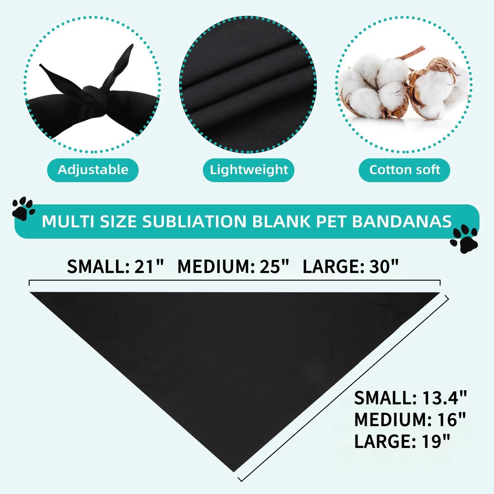 Gofshy Blank Dog Bandanas Small -2Pcs, Diy Solid Black Triangle Scarf Premium Cotton Handkerchief Or Bib, Personalized Design Bi