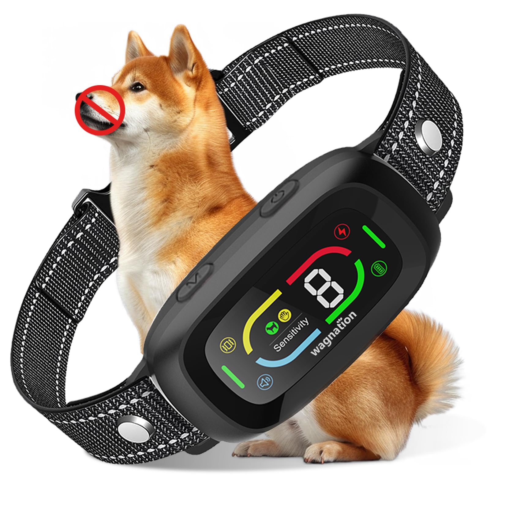 Wagnation Smart Auto Dog Bark Collar, Safe Anti Barking Collar With Adjustable Beep Vibration Shock Modes & 9 Sensitivity, Ip67 