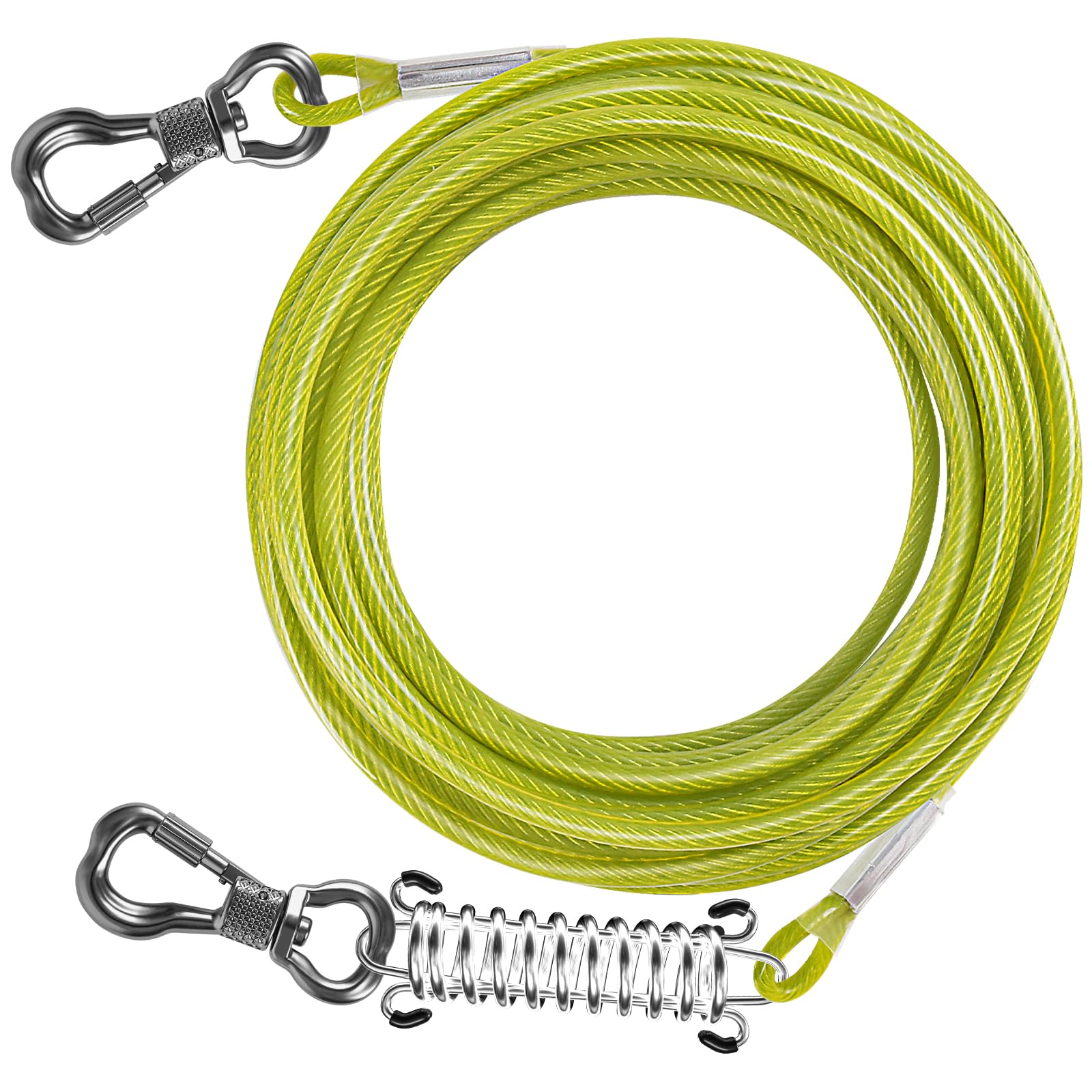 Tresbro Dog Chains For Outside Heavy Duty Large Dog Up To 500Lbs, Dog Leads For Yard 50Ft With Spring And Swivel Hook, Long Dog 